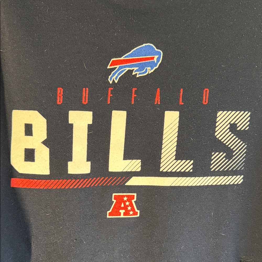 Buffalo Bills Navy Crewneck Sweatshirt - Team Logo Pullover - Picture 3 of 6